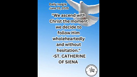 Daily Insight June 01, 2025 #faith #Saints #Insight