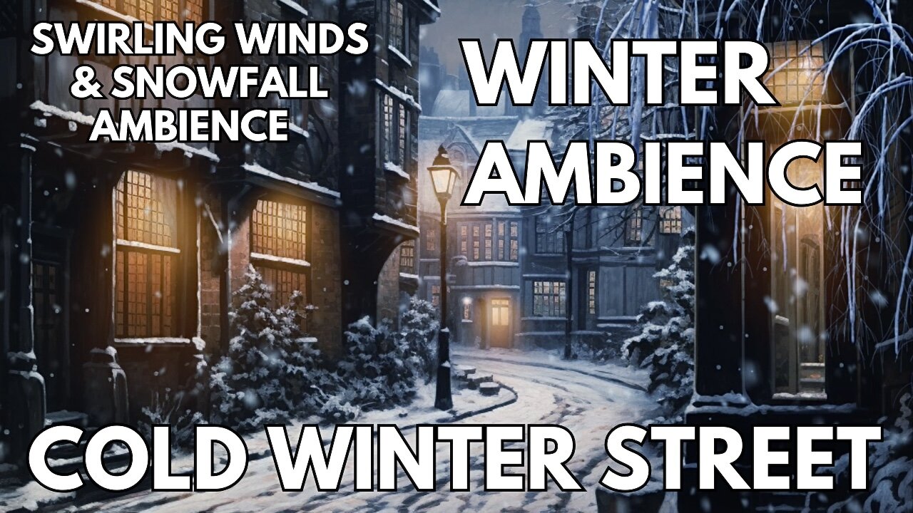❄️ Cold Winter Street Ambience | Swirling Winds & Snowfall | Winter ASMR 4K