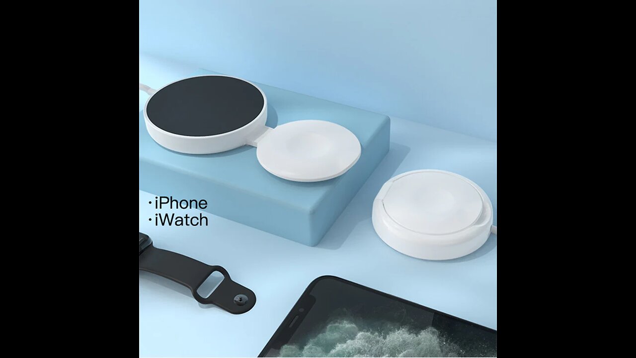 2-in-1 Foldable Wireless MagSafe Charger, for Apple iPhone 12 Models & iWatch