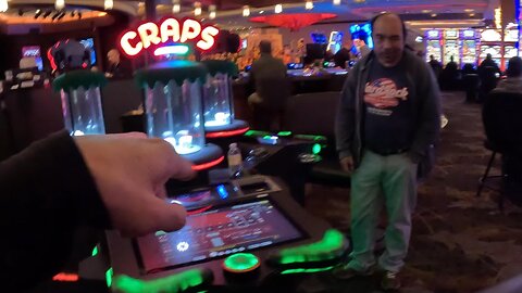 This guy was staring at us the whole time we were playing BUBBLE CRAPS at RED HAWK Casino