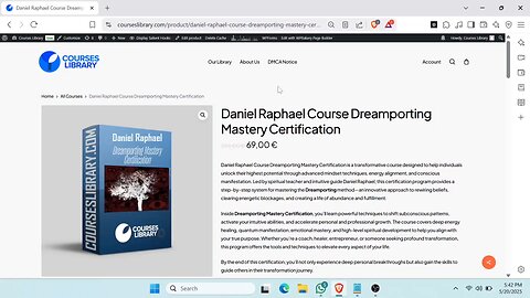 Daniel Raphael Course Dreamporting Mastery Certification(CoursesLibrary.com)