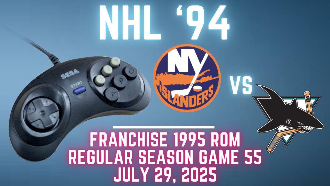 NHL 94 Franchise League (1995) - Islanders (FLAnatic) at Sharks (Len) {Genesis} Game 55