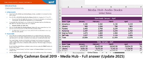 Shelly Cashman Excel 2019 | Module 5: SAM Project 1a | Media Hub (Update 2025)