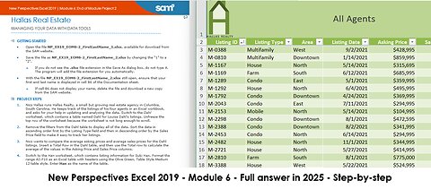 New Perspectives Excel 2019 | Module 6: End of Module Project 2 | Hallas Real Estate (Update 2025)