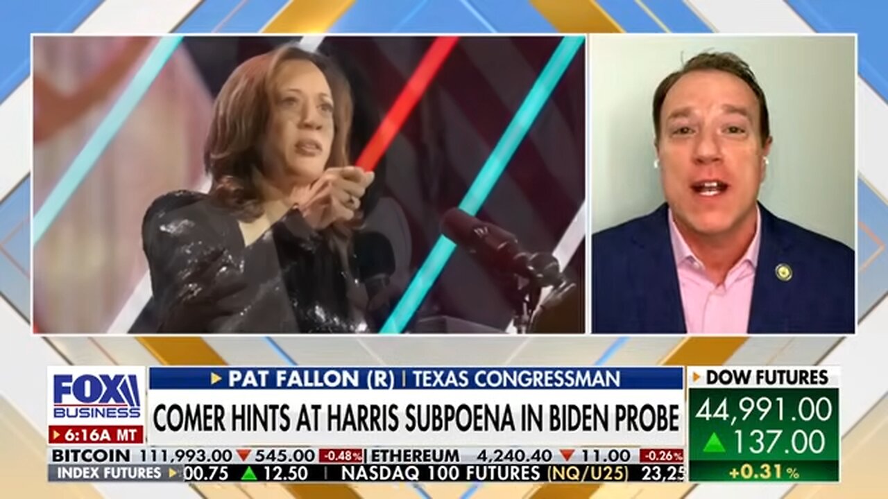 Texas lawmaker emphatically agrees Harris should be subpoenaed in Biden probe