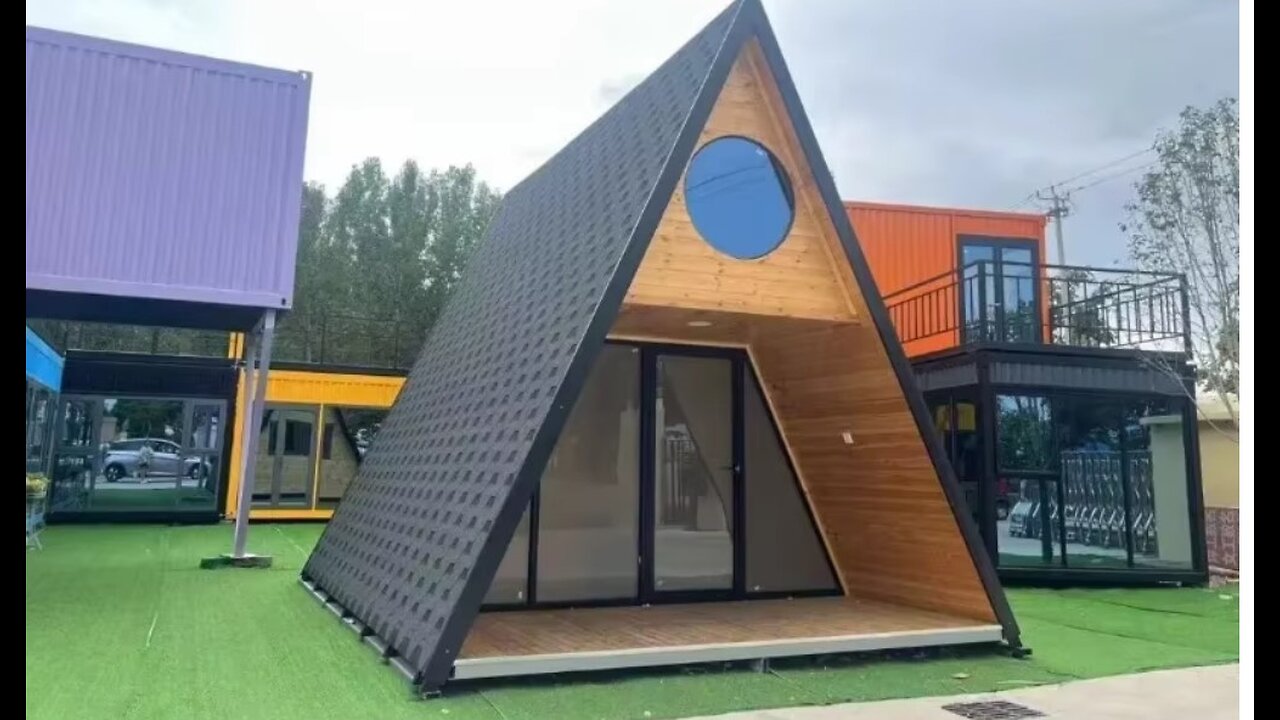 Tiny Wooden House Steel Frame Prefab Building Shipping Container Houses Triangle House