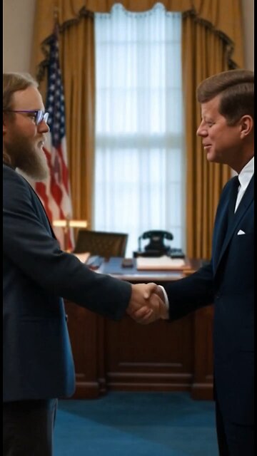 JFK with open arms to the white house