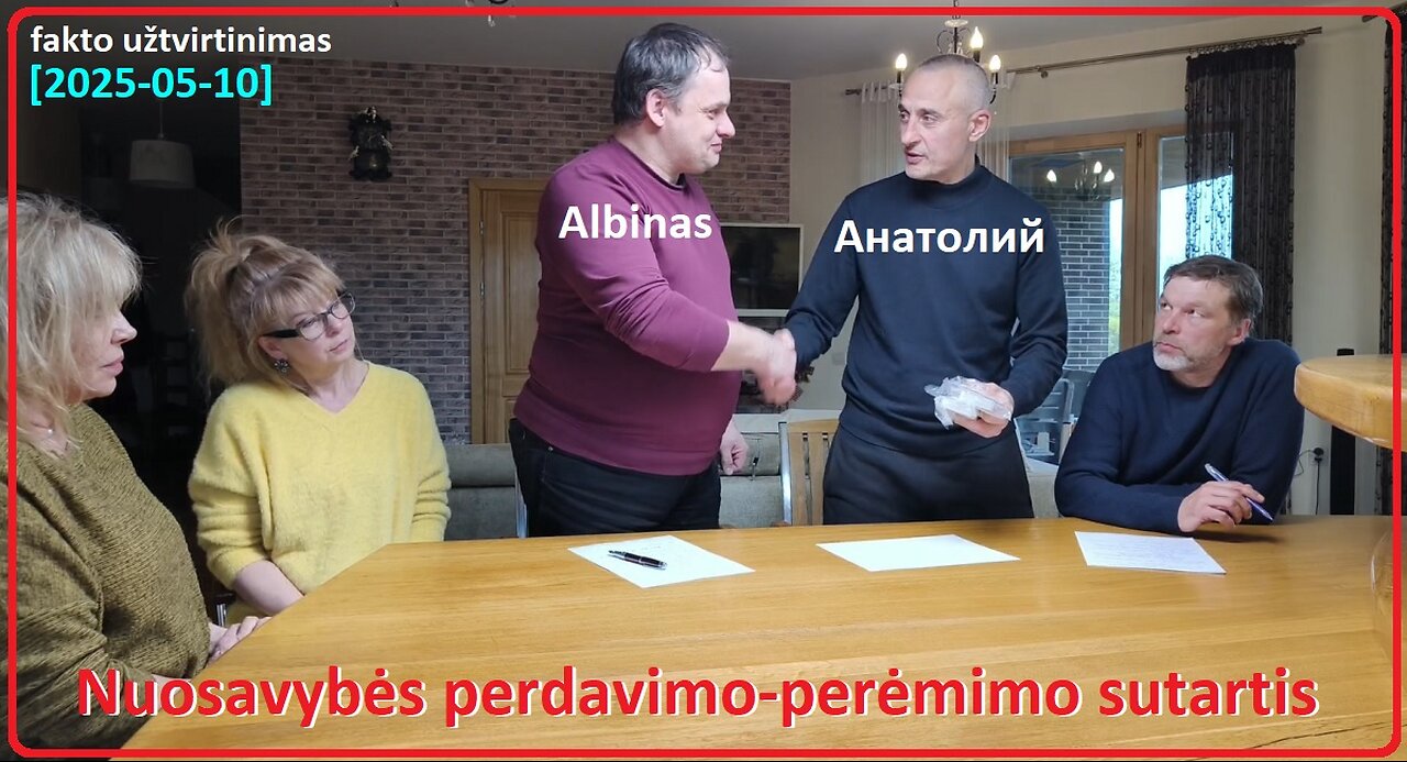 Perdavimo perėmimo sutartis. Vyrai - Anatolijus ir Albinas