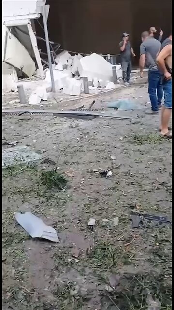 Street-Level View of Missile Damage to Tel Aviv Stock Exchange