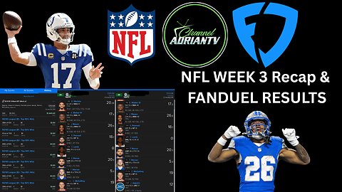 NFL WEEK 3 Recap + FANDUEL Results | Inside the NFL | CHANNELADRIANTV