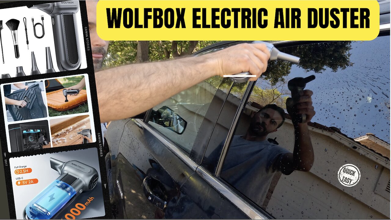 WOLFBOX Compressed Air Duster - Super Power Electric Air Duster