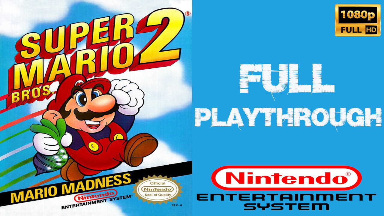 Super Mario Bros. 2 - Nintendo - Full Playthrough