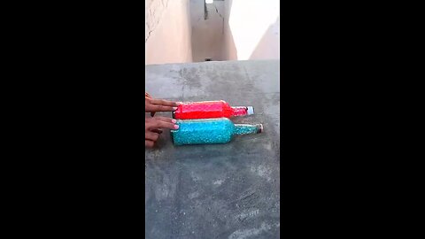 Incredible bottles falling from stairs