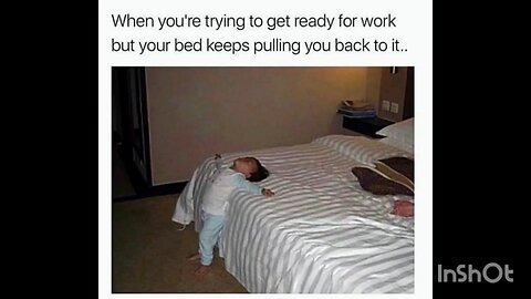 When you're trying to get ready for work but your bed keeps pulling you back to it..