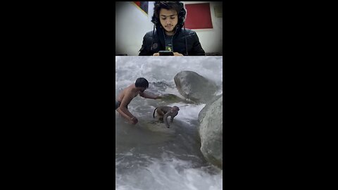 Two men jump into rushing water to save stranded 🐒