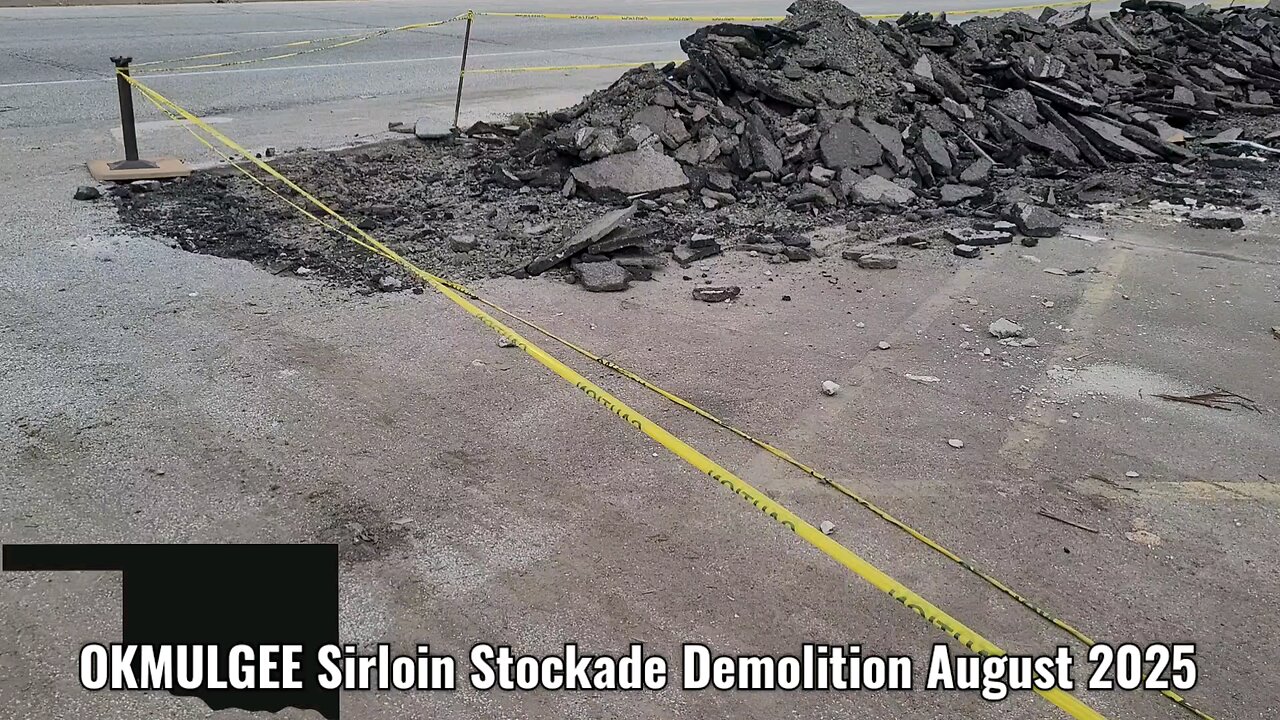Okmulgee Oklahoma Sirloin Stockade being demolished August 2025.