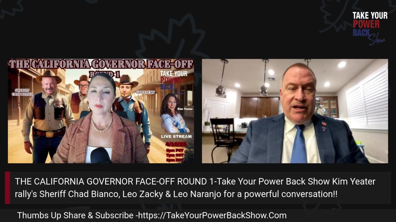 Kim Yeater interviews 3 Candidates for CA Governor 4-10-25