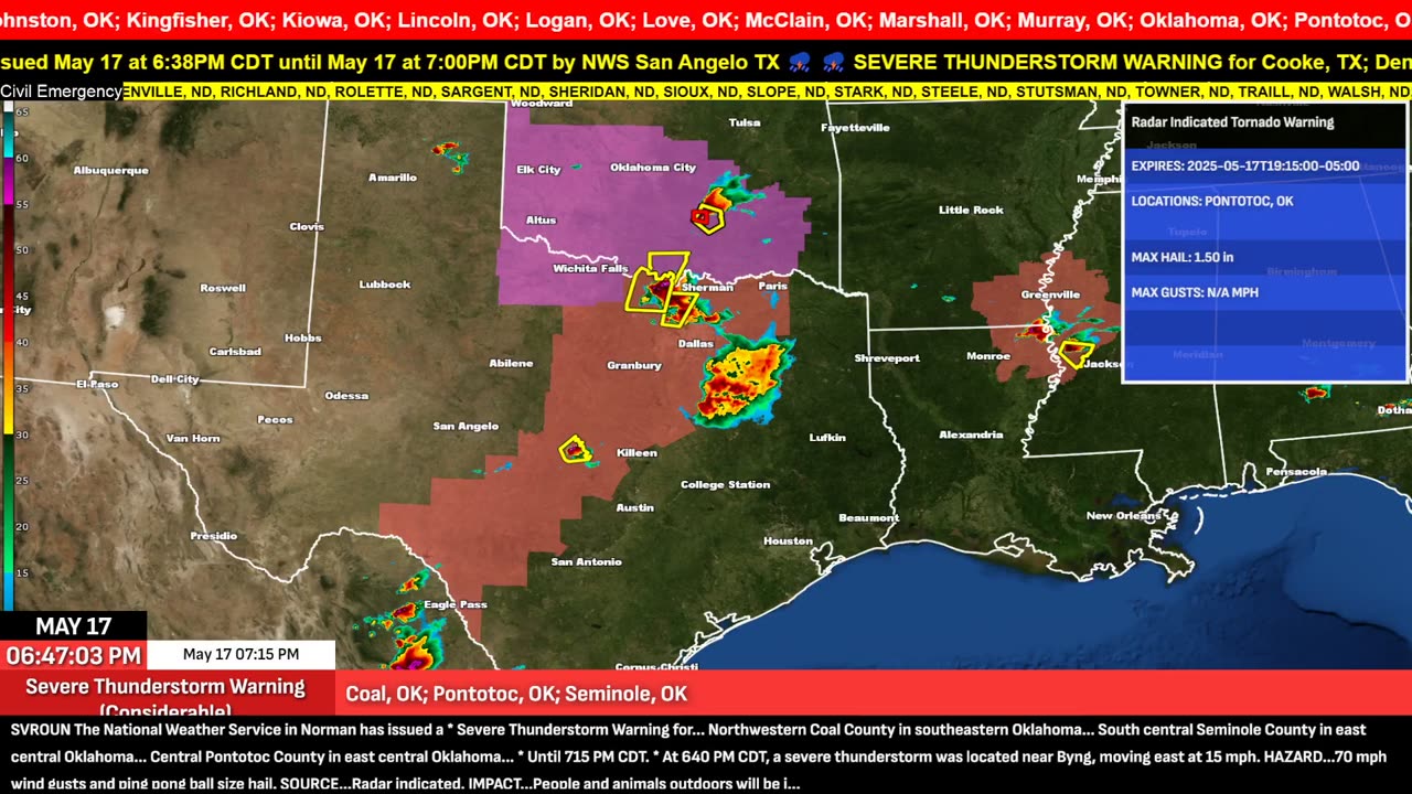 🚨 May 17 – OK/TX Tornado Outbreak Escalates