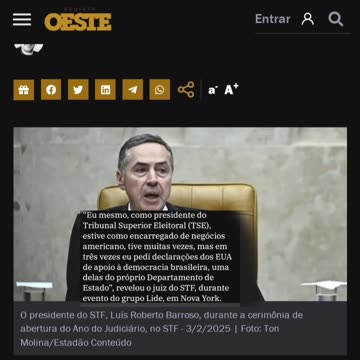Barroso diz que pediu aos EUA declarações de 'apoio à democracia brasileira' quando chefiava o TSE