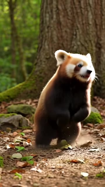 Red Panda Jumping Around