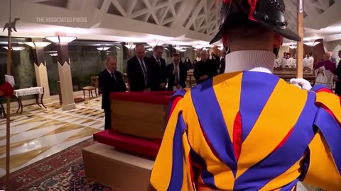 Vatican releases video of Pope Francis in coffin