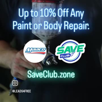 save up to 10 percent on auto body repair and paint at Maaco 🚘✨