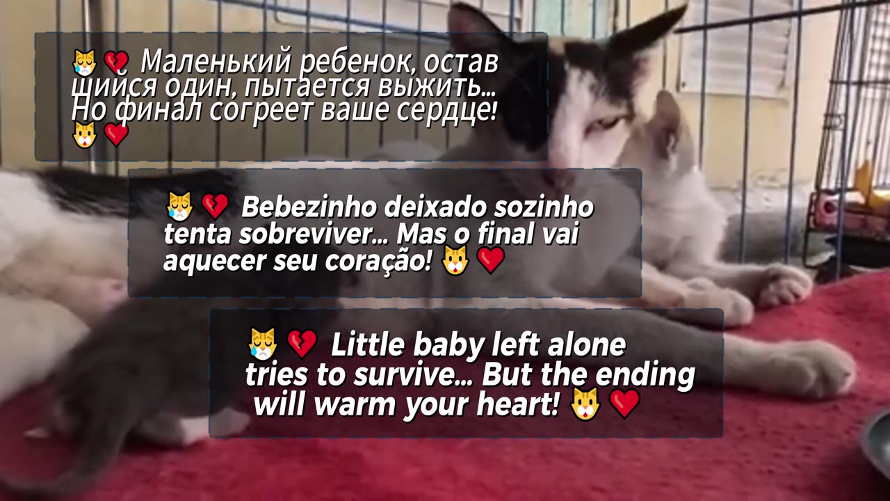 😿💔 Little baby left alone tries to survive… But the ending will warm your heart! 🐱❤️