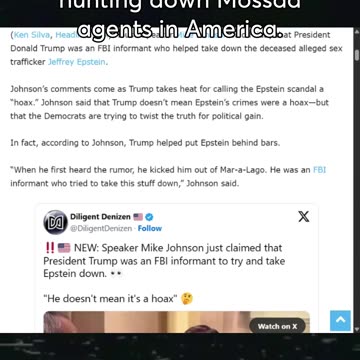 Speaker Johnson: Trump Was an FBI Informant Who Helped Take Down Jeffrey Epstein