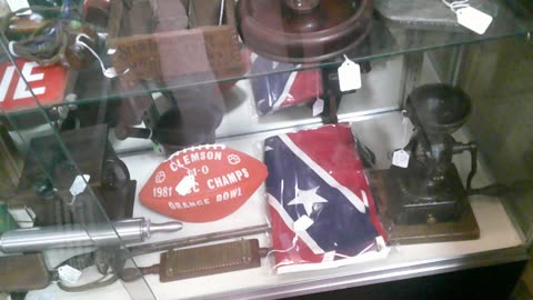 Rebel flag encased in glass for it's protection
