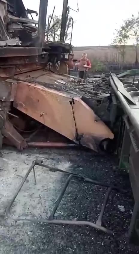 Russian Drones Attack Farm Workers and a Combine Harvester Near Kherson