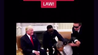 Trump posted a video showing Obama being taken away in handcuffs.