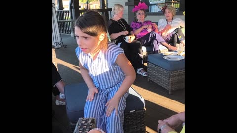 Bella telling Bible stories at - April Sound Country Club - Kentucky Derby event