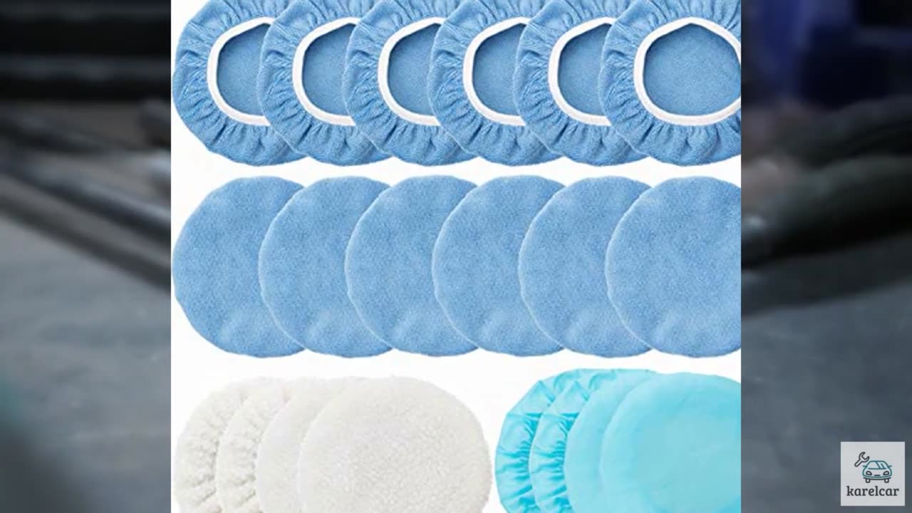 20 Pieces Car Orbital Buffer Polisher Pad Bonnet Microfiber Max Bonnet Polishin
