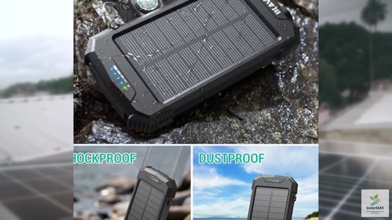 BLAVOR Solar Charger Power Bank 10,000mAh, Portable Wireless Charger, 20W Fast C