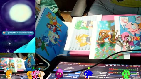 Signing postcards For Sonic Expo