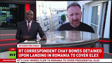 #LIVE - LADYDRAGON= RT CORRESPONDENT CHAY BOWES DETAINED UPON LANDING IN ROMANIA TO COVER E ELECTION