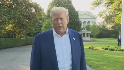 President Trump Gaggles with Press Before Departing the White House