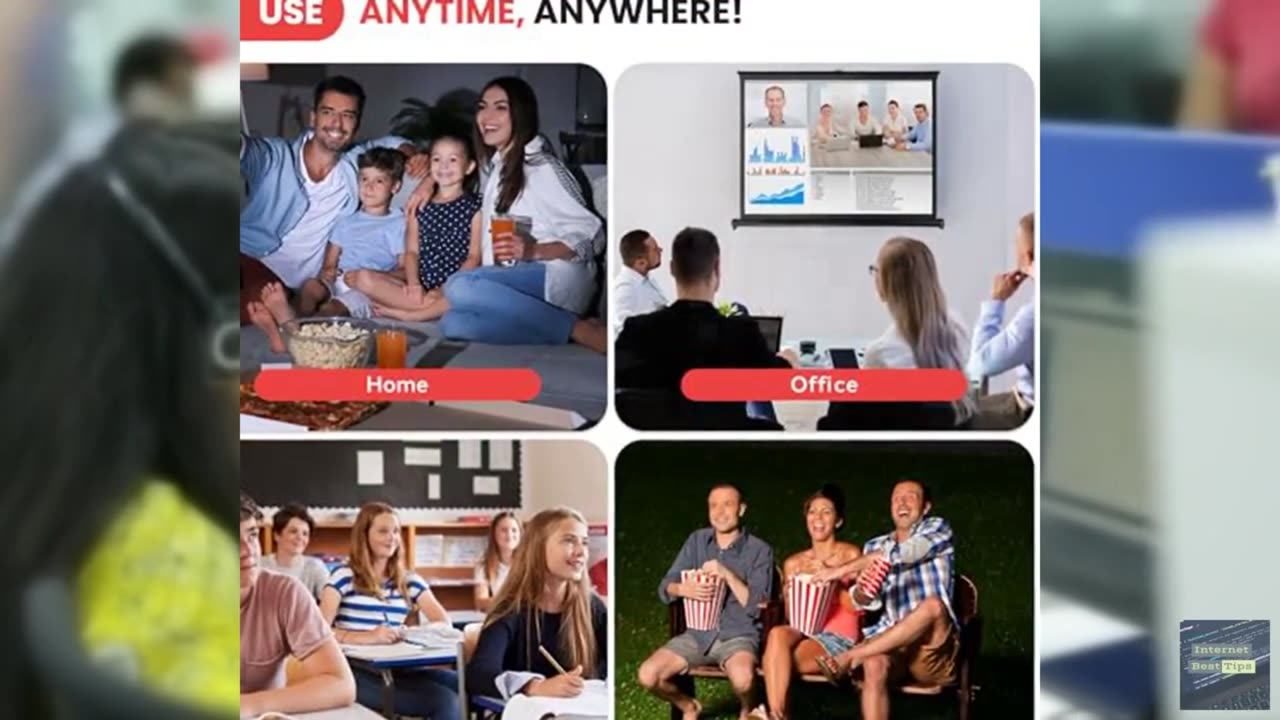 Pyle Portable Projector Screen - Mobile Projection Screen Stand, Lightweight Car