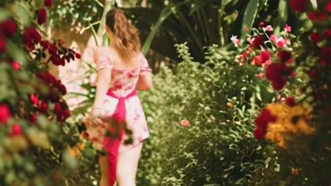 Gorgeous girl rolling around and runing