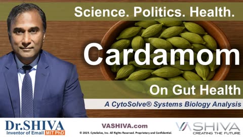 Dr.SHIVA™ LIVE: Cardamom on Gut Health @CytoSolve® Systems Analysis