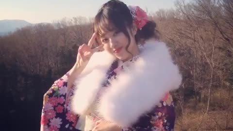 a Japanese kimono girl