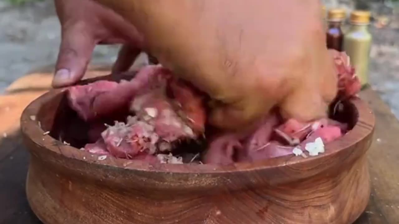 Making Delicious and tasty lunch while camping in Natural scenic beauty