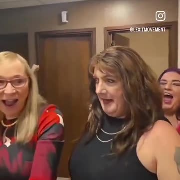 MEN pretending to be WOMEN invade a women's restroom to perform a cringe dance. 🏳️‍⚧️🤬