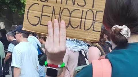 "The Bronx stands with Palestine" "Nurses against genocide"