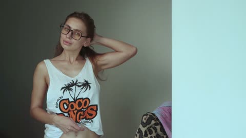 Try on Haul non Transparent tops with cute model