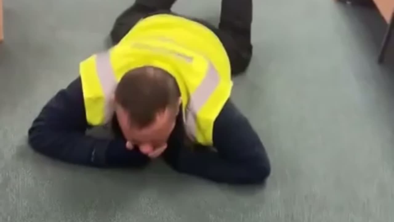 Man Moves His Hands Back to Balance With His Core but Falls Face-First