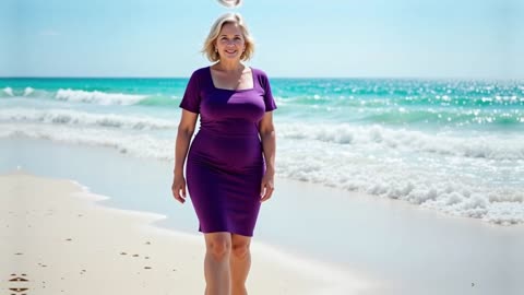 Natural Older Women Over 50 - Age-Defying Style: The Asymmetrical Neck Wrap Wrap Dress