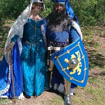 Me and the wife, almost pulling off medieval nobility.