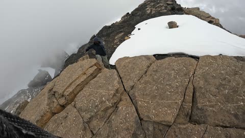 Building 'Apachetas' stone mounds in the peak of Nevado Ampay #andes #mountains