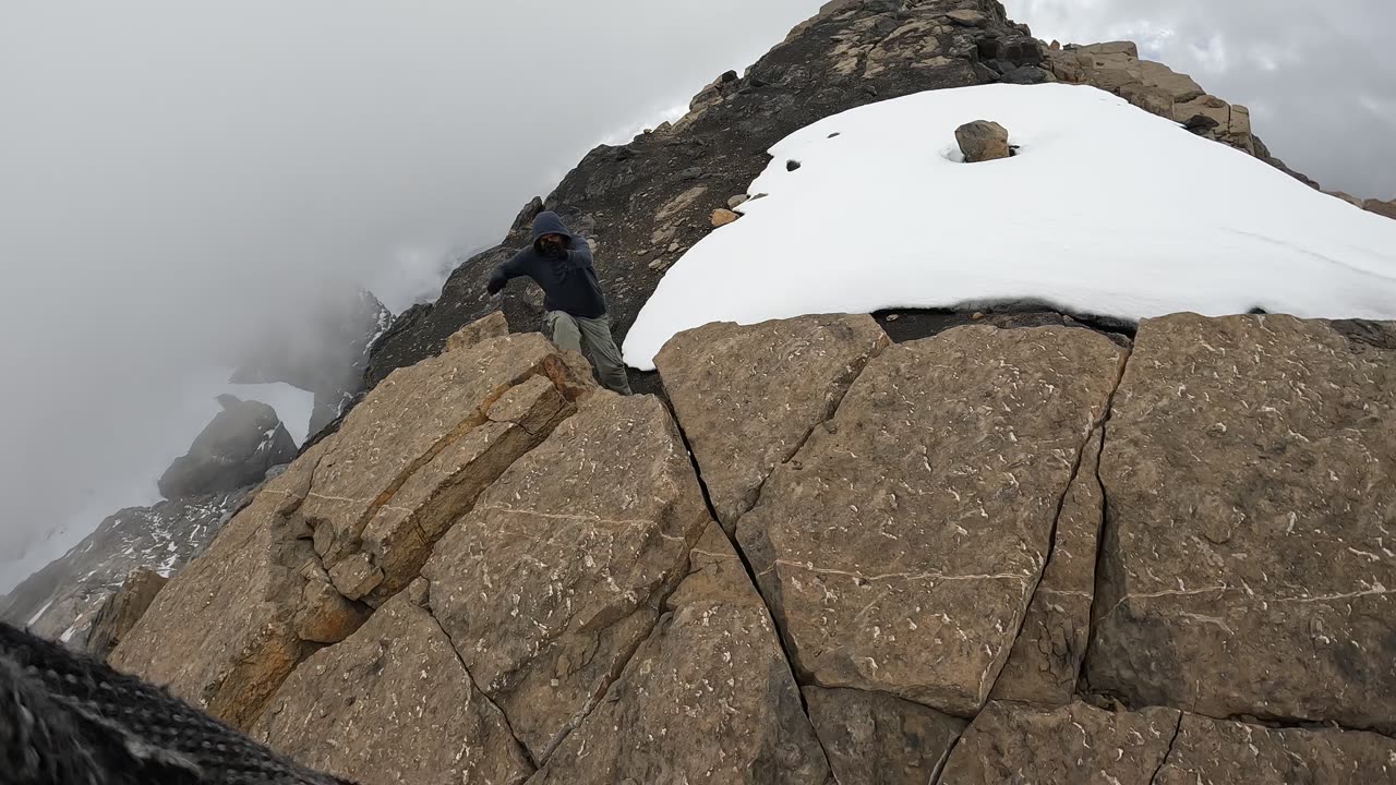 Building 'Apachetas' stone mounds in the peak of Nevado Ampay #andes #mountains